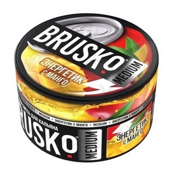 Бестабачная смесь для кальяна BRUSKO, 250 г, Энергетик с манго, Medium (М)