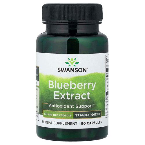 Swanson, экстракт голубики, стандартизованный, 60 мг, 90 капсул