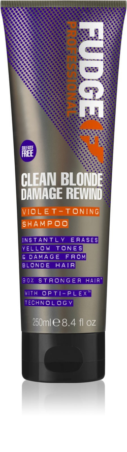 Fudge Clean Blonde Damage Rewind - Фиолетовый тонирующий шампунь для светлых и мелированных волос. /   250  ml  / GTIN 5060420335545