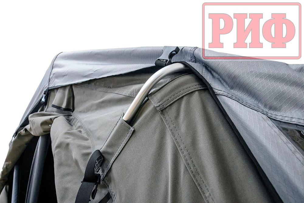 Палатка на крышу автомобиля РИФ Soft RT01-120, тент серый, 400 г, 120х240х115