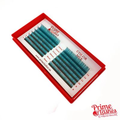 Ресницы Prime Lashes бирюзовые, 12 линий