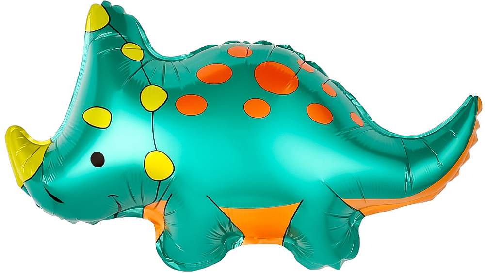 Шар с клапаном (16''/41 см) Мини-фигура, Динозавр Трицератопс, 1 шт. в уп.