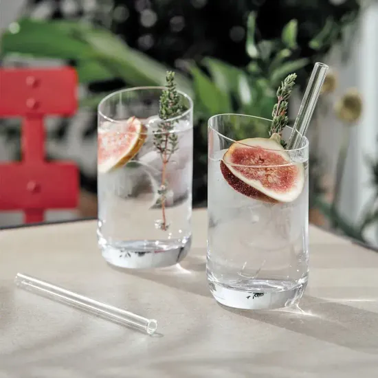 Трубочка стеклянная прямая короткая прозрачная