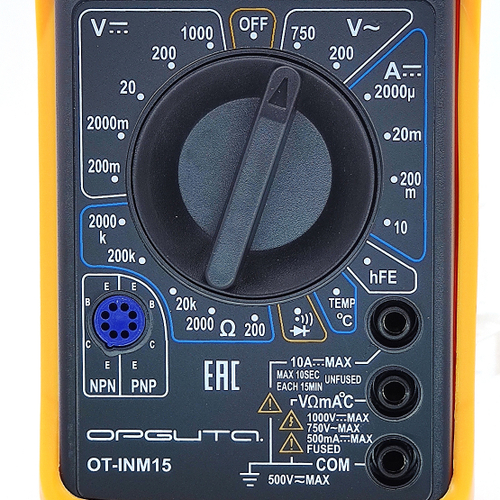 Мультиметр ОРБИТА OT-INM15 в резиновой калоше (звук,температура)
