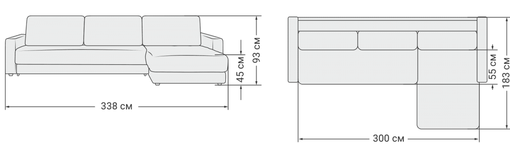Угловой диван Босс Макс Велюр Монолит серый