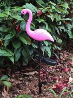 Уличный светильник на солнечной батарее фламинго 3 шт., фонарики садовые