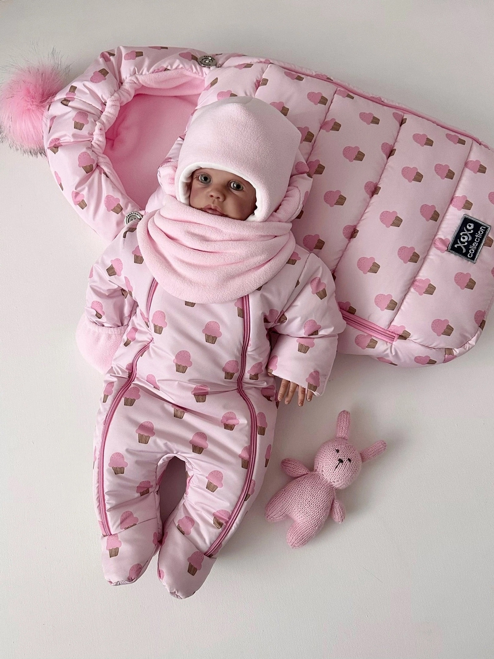 Зимний комплект на выписку "Пушинка принт" (model.31)