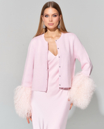 Кардиган с отделкой мехом ламы