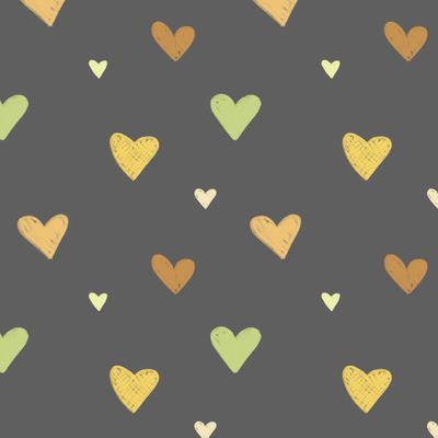 Разноцветные сердечки на сером фоне