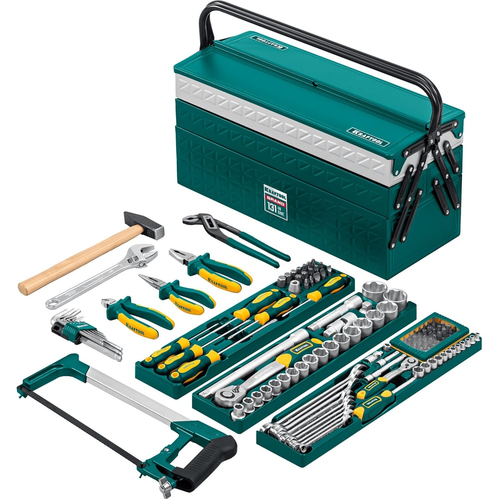 Набор KRAFTOOL "INDUSTRIE" Слесарно-монтажный инструмент, 131 предмет