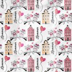 Упаковочная бумага (0,7*1 м) Влюбленные котики, 1 шт.