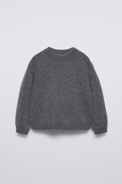 ZARA СВИТЕР ИЗ 100% КАШЕМИРА, МАРЕНГО С МЕЛАНЖЕВЫМ ЭФФЕКТОМ