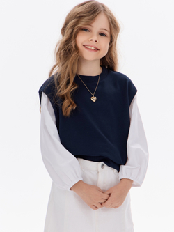 Свитшот-рубашка с эффектом двойки