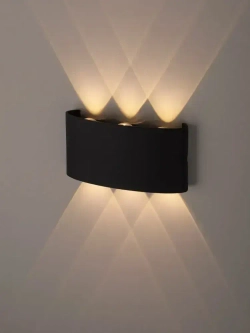 Настенный светильник, Светильник уличный LED 3000K, 6 Вт, черный