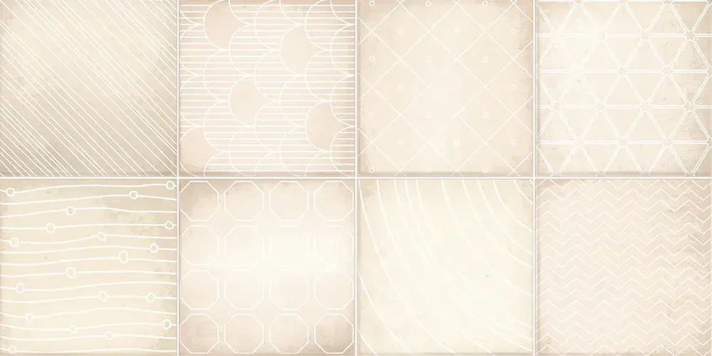 Настенная плитка ALMA Ceramica TWU09RCD014 Richard 50x24.9 бежевая глянцевая рельефная под мозаику