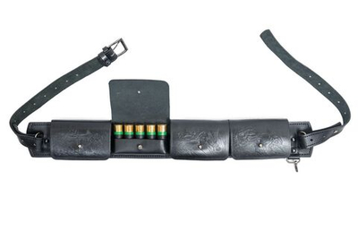 Патронташ закрытый люкс 12к / кожа / черный