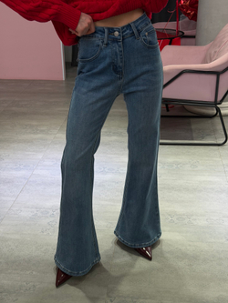 Джинсы клеш М7 голубой