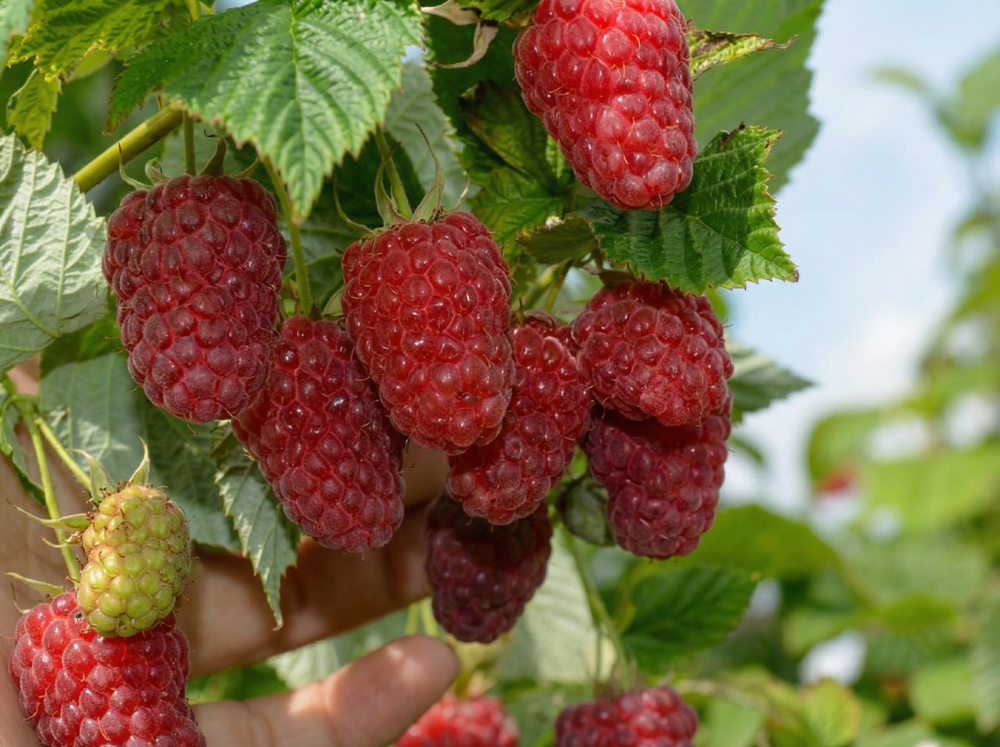 Саженец Малины «Краса России» (Гигантская, Абсолютно бесшипная, Десертная, Летнего срока)