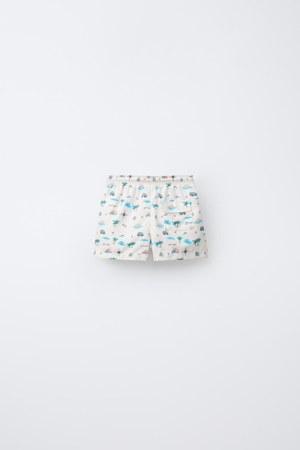 ZARA ПЛАВКИ ИЗ ТКАНИ С ПРИНТОМ, ПЕСОЧНЫЙ