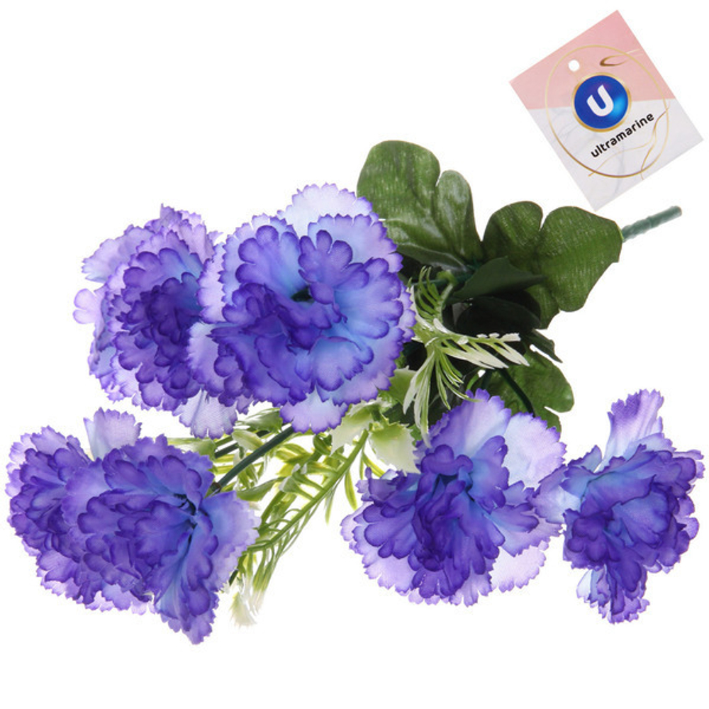 Искусственные цветы «Букет Гвоздик» 30см цвет синий