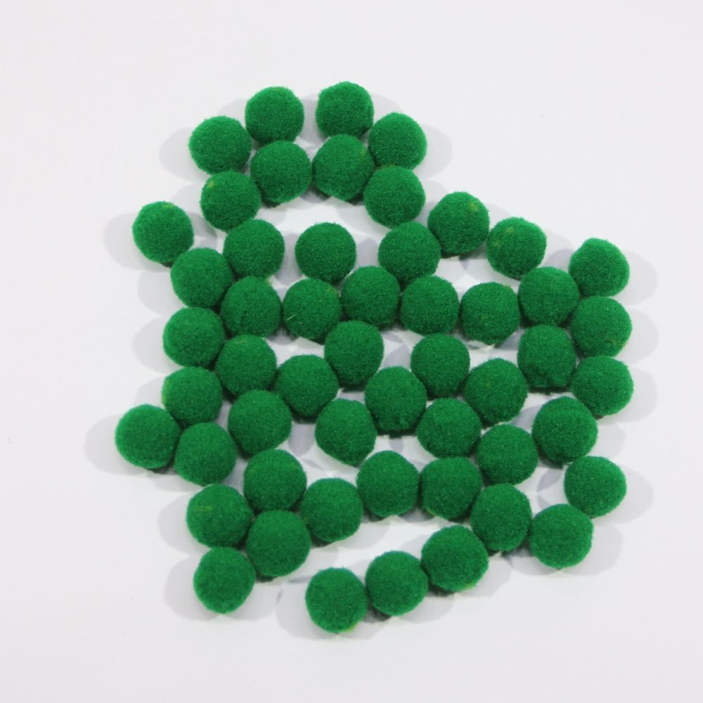 Помпоны, размер 15 мм, цвет 40 темно-зеленый (1уп = 50шт)