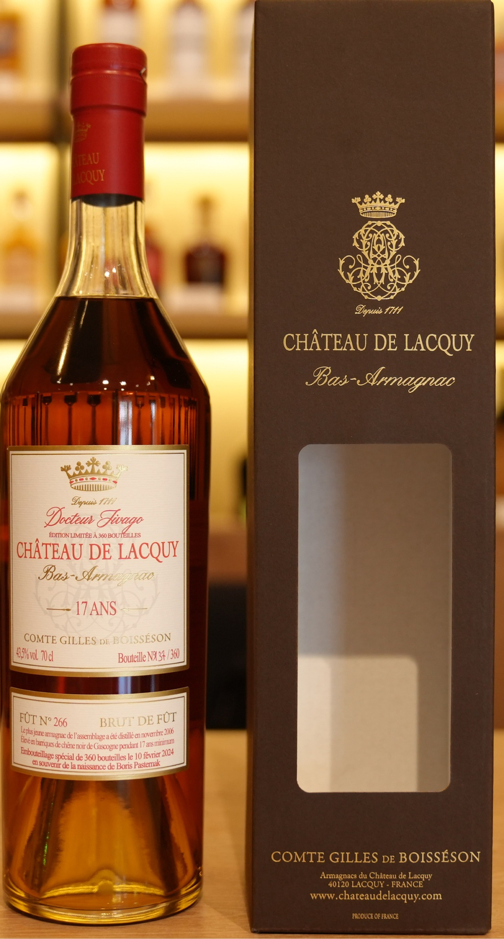 Chateau de Lacquy, Docteur Jivago Bas-Armagnac 17 ans in gift box