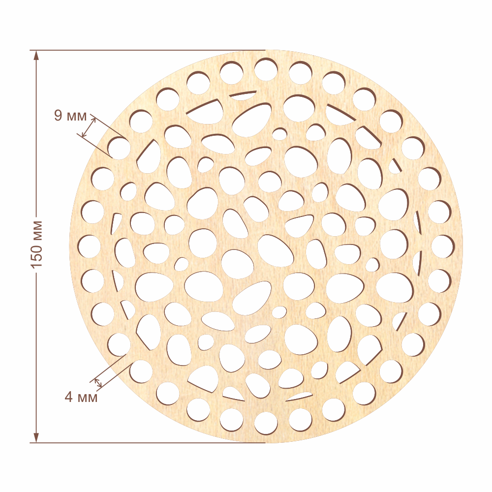 Резное донышко для корзины D=15 см, №08