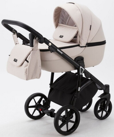 Детская коляска Adamex Bibione 3 в 1 BI-PS33 (СВ.БЕЖ+СВ.БЕЖ.КОЖА)