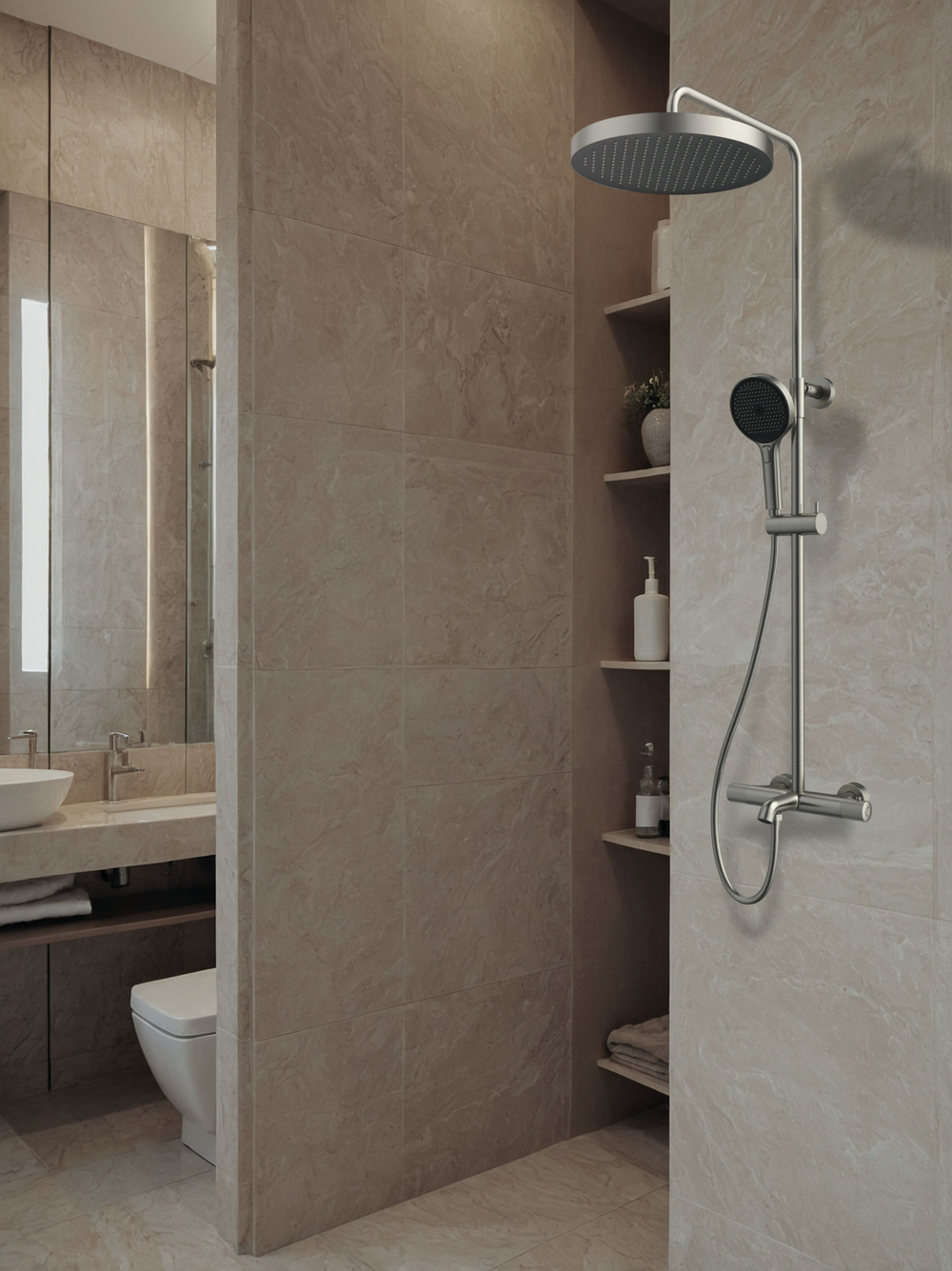 Душевая система с термостатом AltroBagno Bilancia 030427 Ni