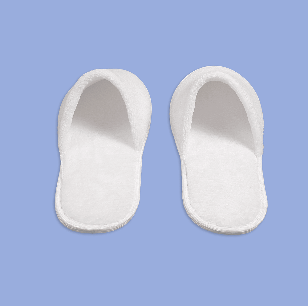 Тапки корал флис, закрытый мыс (50 пар) одноразовые, белые