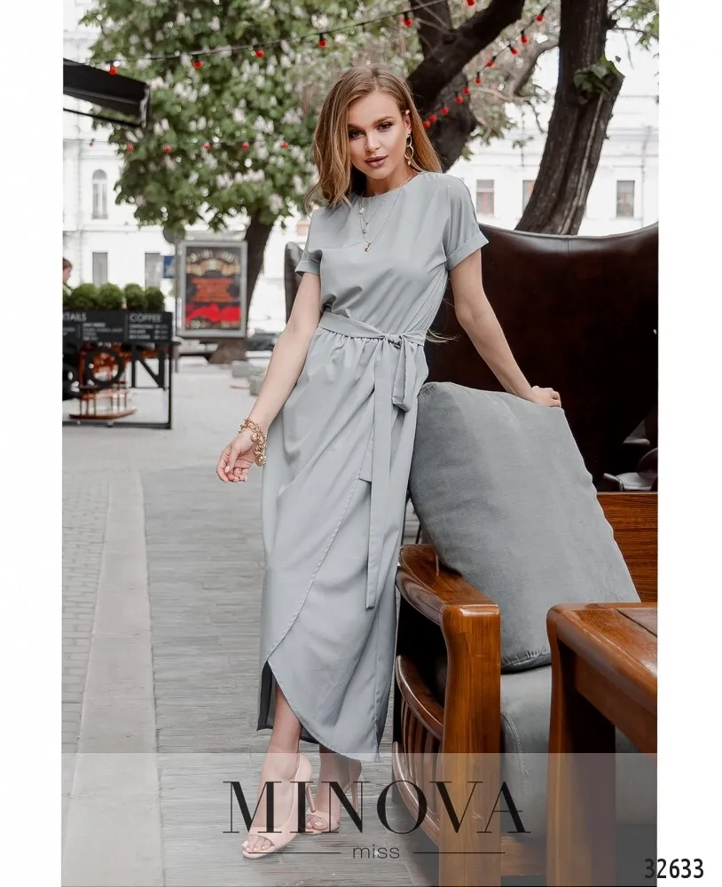 Платье 8609-светло-серый Minova