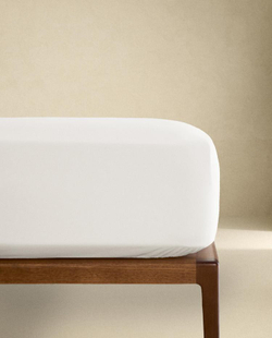 ZARA HOME (300 НИТЕЙ) НАТЯЖНАЯ ПРОСТЫНЯ ИЗ ХЛОПКА, БЕЛЫЙ
