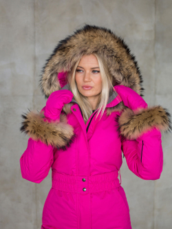 Premium Розовый Комбинезон женский зимний