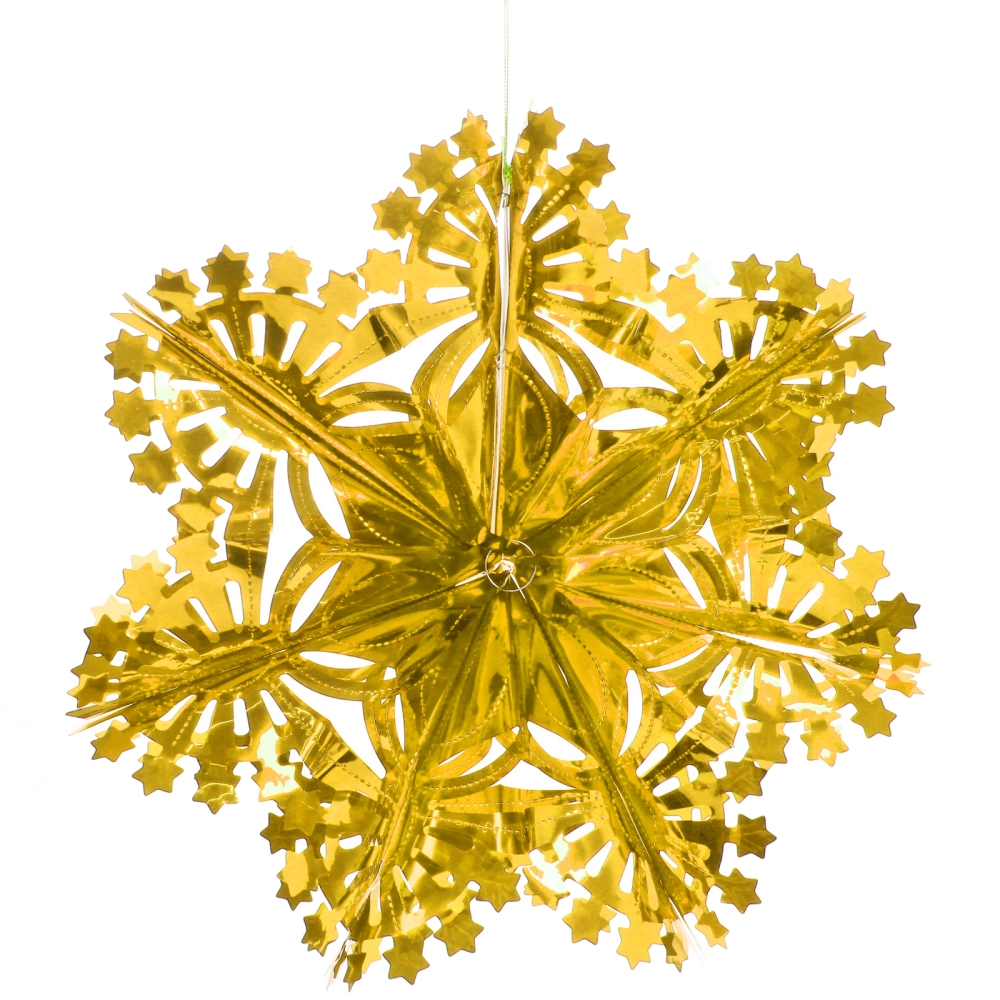 Украшение фольгированное «Сказочная снежинка» d-30 см, Золото