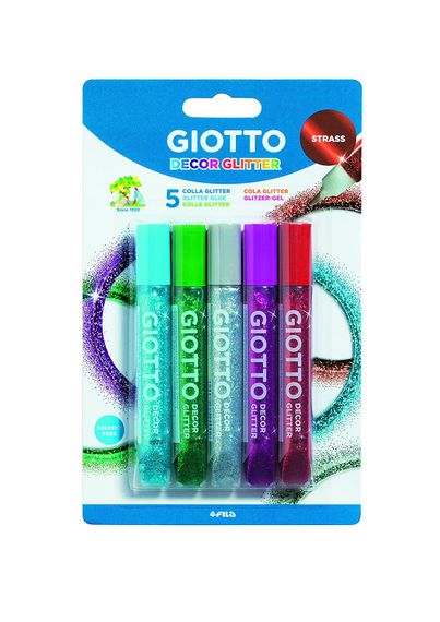 Клей с блестками Giotto 5 цветов STRASS