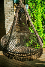 Подвесное кресло-качели (подушка в комплекте) Besta Fiesta CARTAGENA (без каркаса), бежево-коричневый