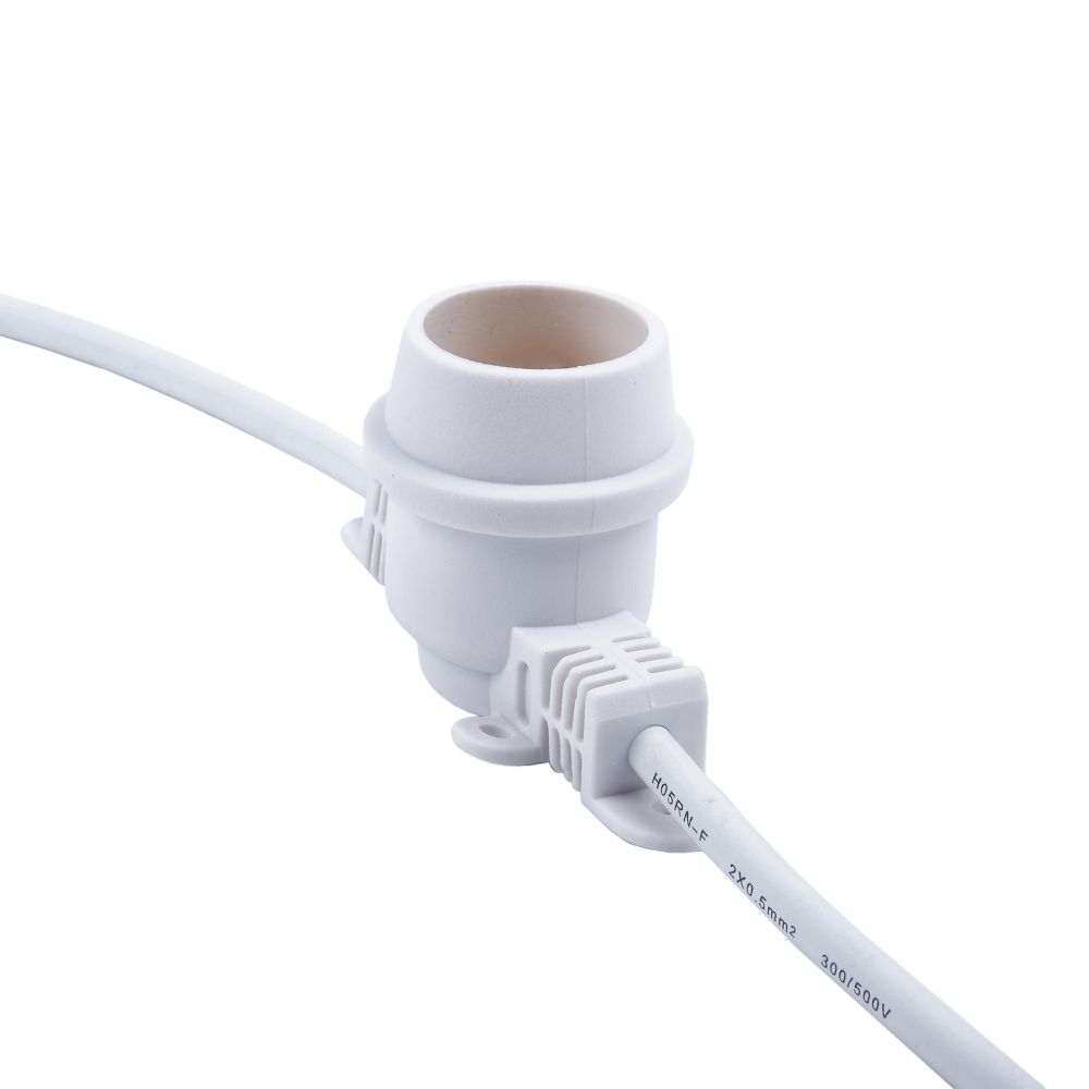 UDL-K110 40-E27-10M IP65 WHITE BELT-LIGHT Гирлянда Белт-лайт. 10м + 1.5м сетевой шнур. 40 патронов E27. шаг 25см. Белая. TM Uniel