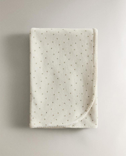 ZARA HOME ДЕТСКИЙ ПЛЕД С ПРИНТОМ, ЭКРЮ
