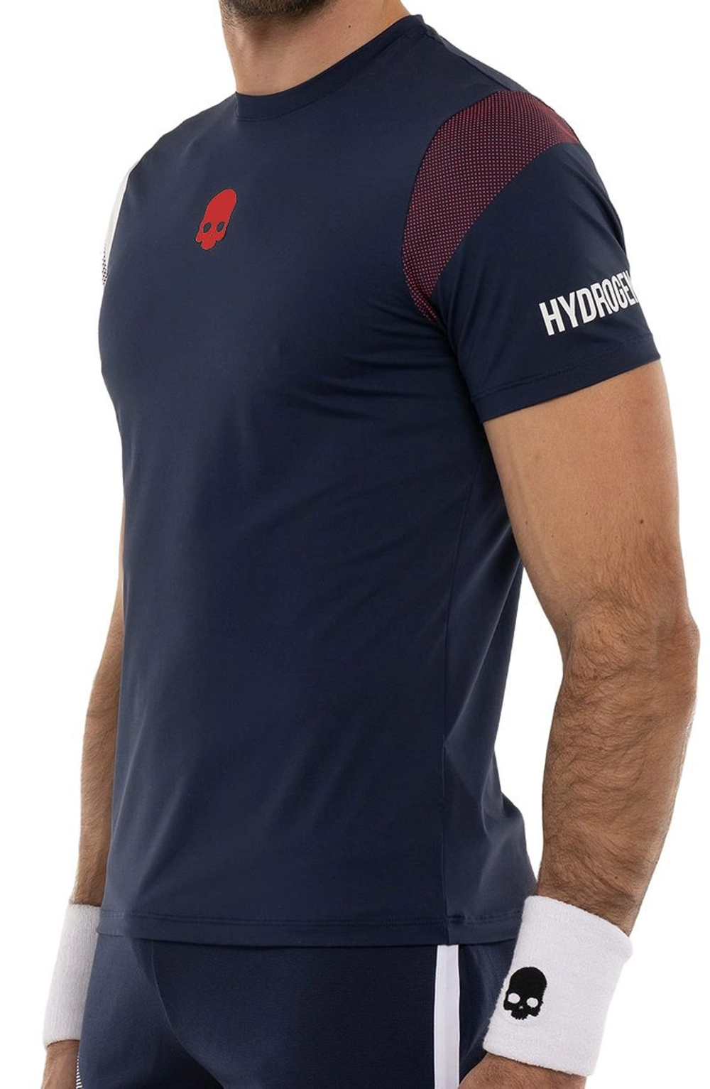 Мужская теннисная футболка Hydrogen Sport Stripes Tech T-Shirt - blue navy/white/red
