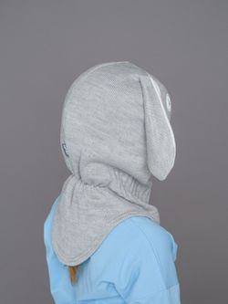 Шлем весенний/осенний вязаный (Жемчужно-серый) БАННИ