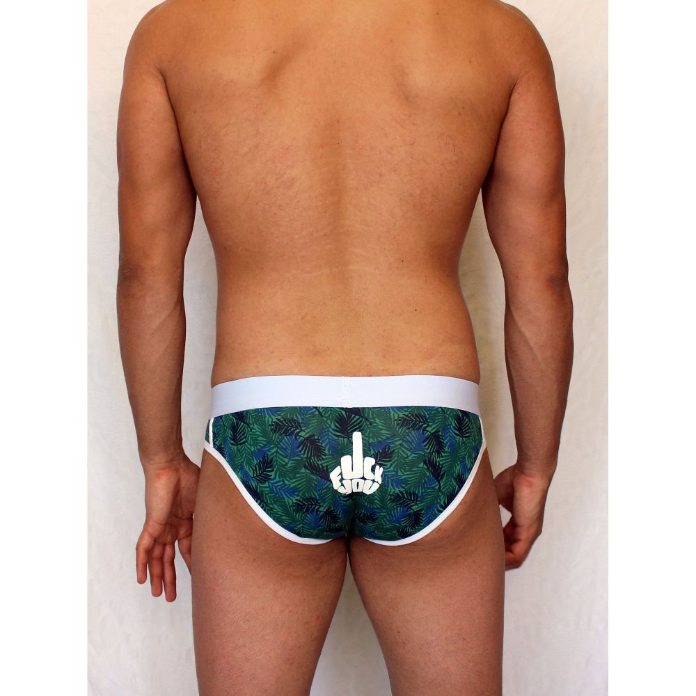 Мужские трусы слипы зеленые с принтом &quot;Fuck you&quot; Boefje