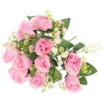 Искусственные цветы «Букет роз» 32см 10 цветков розовые