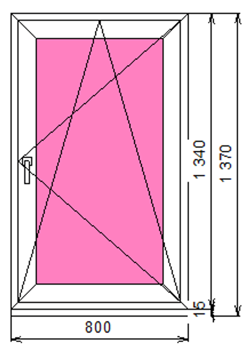 Пластиковое окно 1360 х 780 ТермА Эко