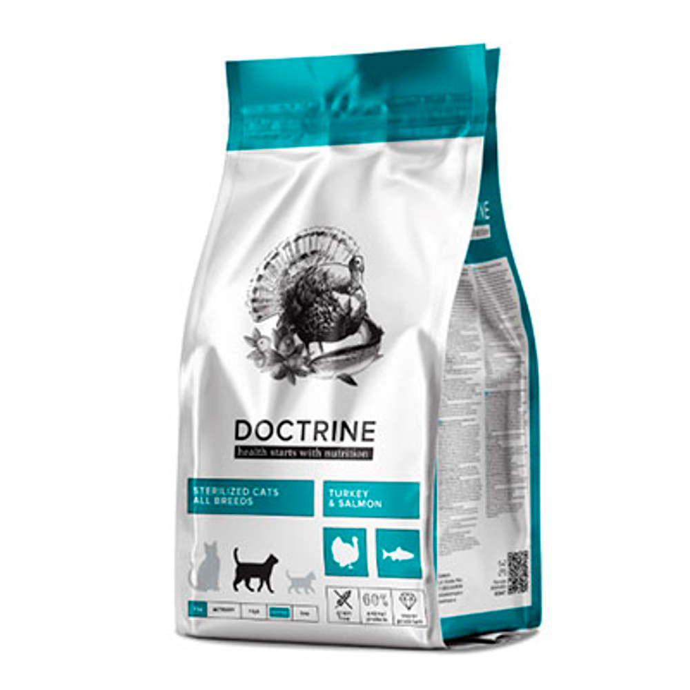 DOCTRINE Беззерновой корм для стерил.кошек с Индейкой и Лососем