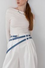 БАЗОВЫЙ ТОНКИЙ РЕМЕНЬ С МЯТОЙ ПРЯЖКОЙ BLUE