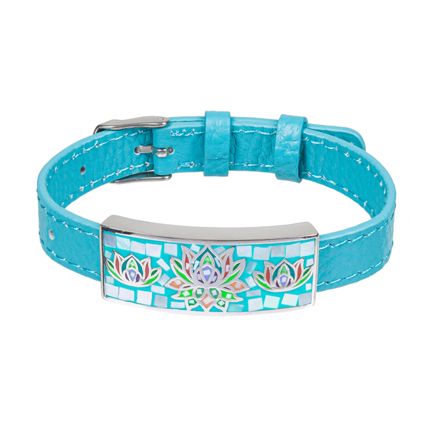 Браслет Fiore Luna на бирюзовом кожаном ремешке CB03596-6A