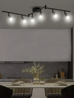 Люстра потолочная трековый светильник на кухню потолочный, люстра черная для гостиной, GU10