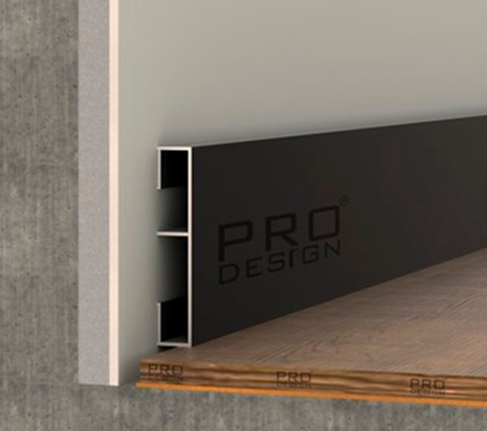 Вставка в плинтус Pro Design 1965 черный, 2700x12x70 мм