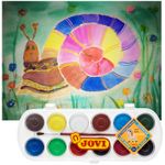Акварель JOVI, 12 цветов, большие кюветы, с кистью, пластик