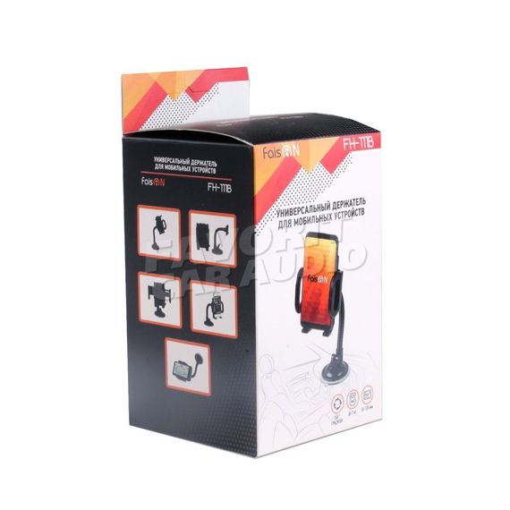 Держатель FaisON FH-111B Flex присоска шарнир черный